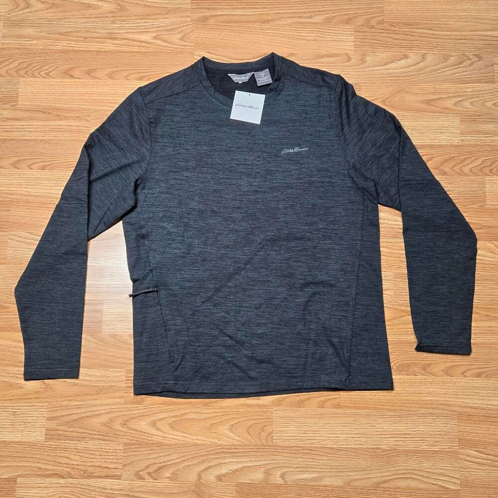 Eddie Bauer Black Heathered Crew Neck Sweater